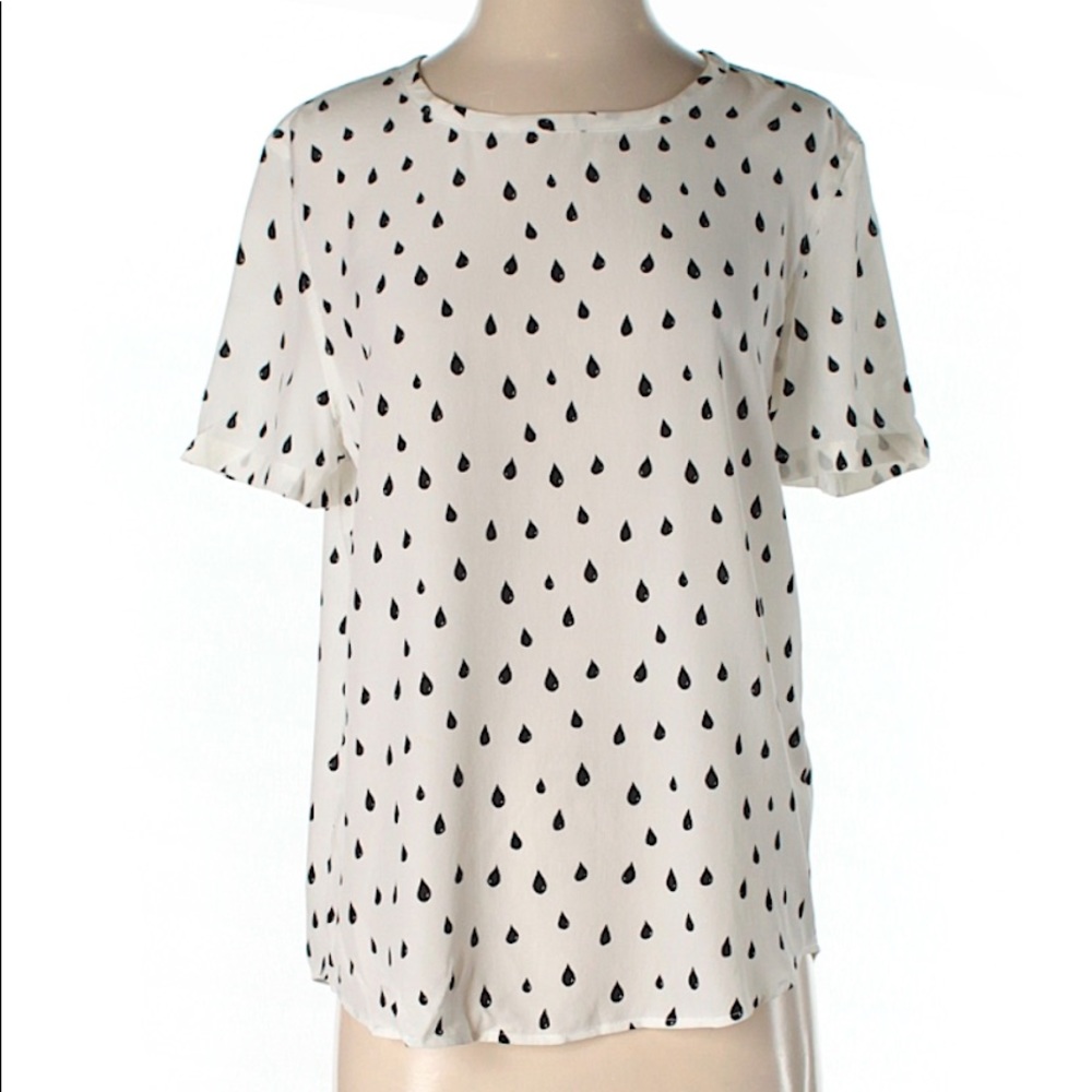 Equipment Silk Short Sleeve Raindrop Top